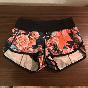 lululemon limited edition rose speed shorts